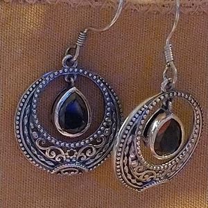 NWT-SHUNGITE FILIGREE STERLING EARRINGS